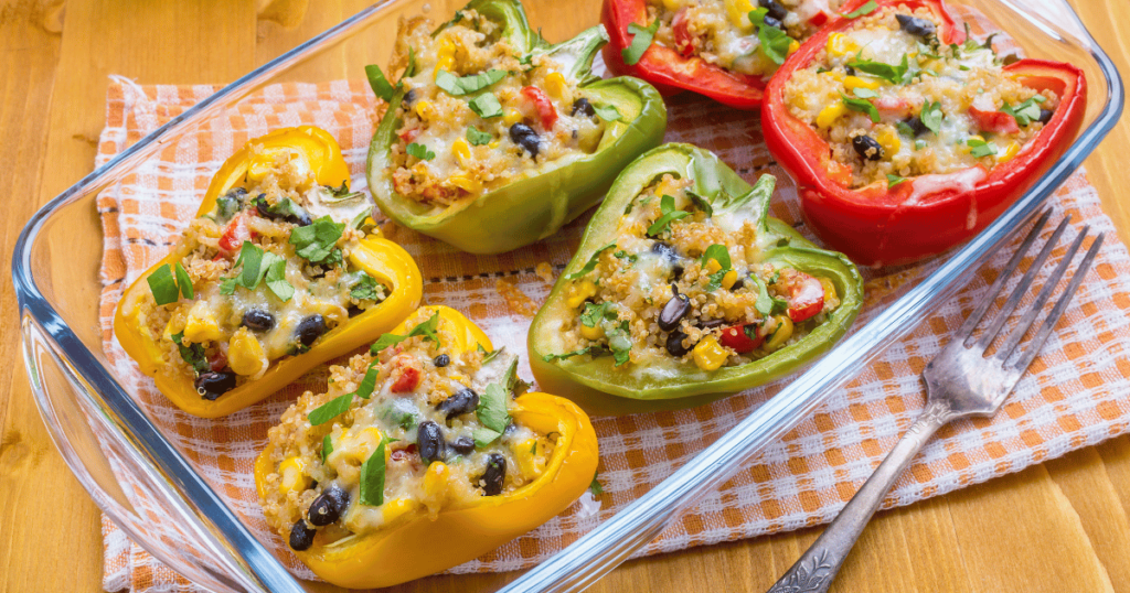 Quinoa and Black Bean Stuffed Bell Peppers